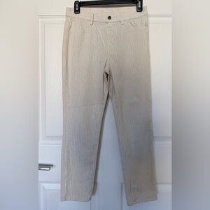 Uniqlo Women's Striped Cream Pull on Skinny Pants